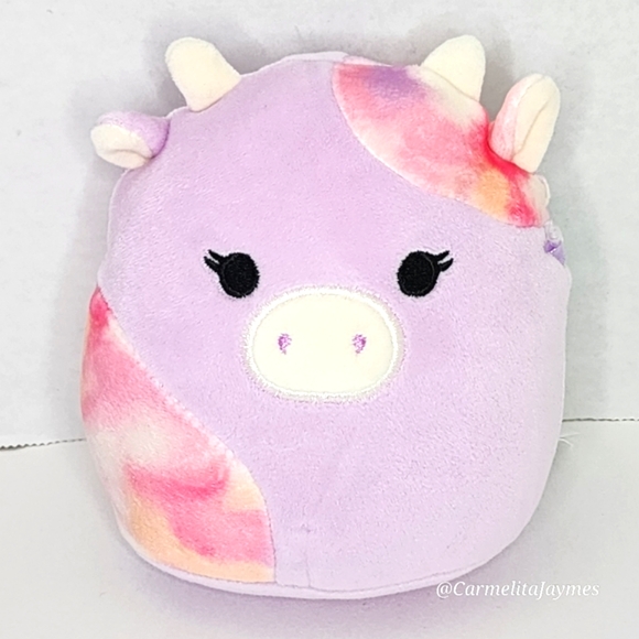 SURI 🌄🐮 FTM ☆ 3pc Lavender & Pink Tie Dye Sunset Cow Original Squishmallow NWT - Picture 5 of 9